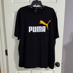Puma Men's Black Tee with Gold Logo XXL